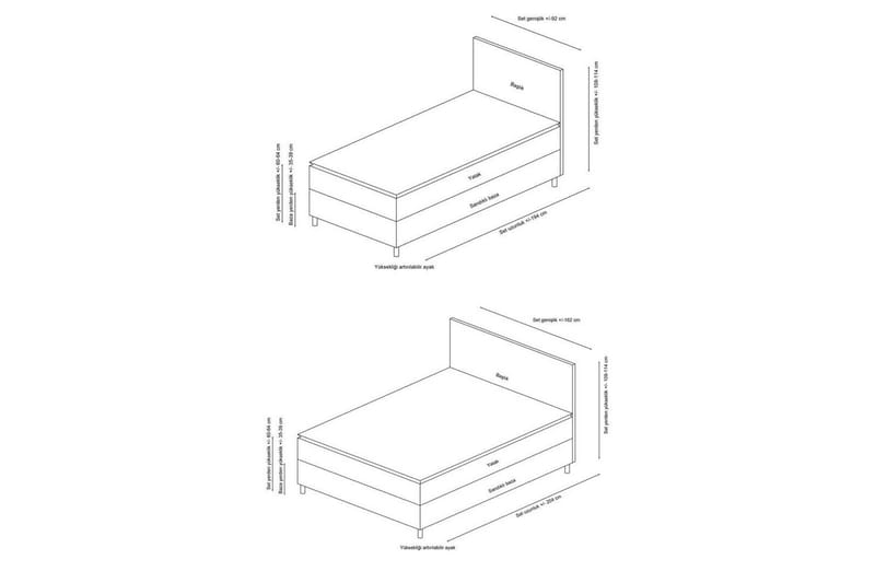 Sängbotten & Sänggavel för Enkel Säng Selora Brun - 120 x 110 x 200 cm - Möbler - Säng - Sängram & sängstomme