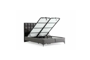 Sängbotten & Sänggavel för Enkel Säng Sube Grå - 100 x 38 x 200 cm - Möbler - Säng - Ramsäng