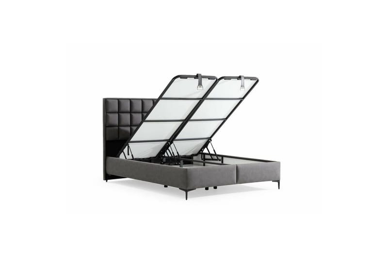 Sängbotten & Sänggavel för Enkel Säng Sube Grå - 100 x 38 x 200 cm - Möbler - Säng - Ramsäng