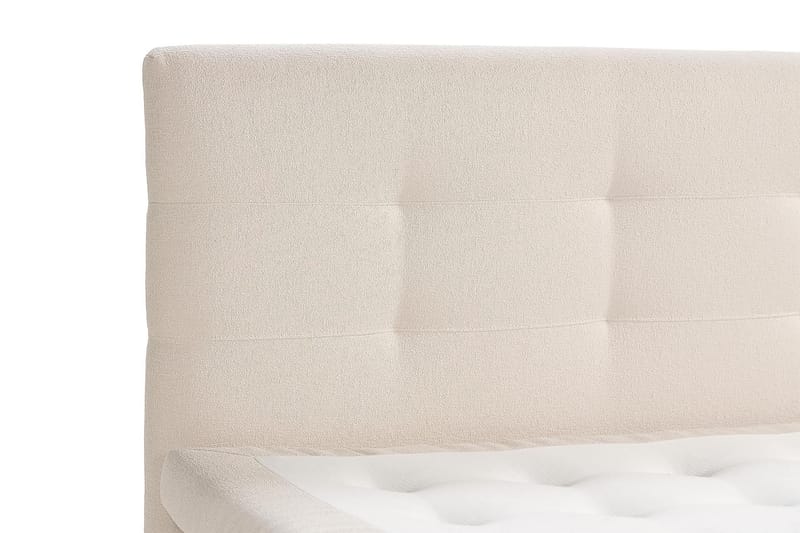 Sängpaket Kakichi Boucle 160x200 Knappad gavel + Madrasskydd - Ljusbeige - Möbler - Säng - Kontinentalsäng