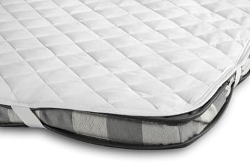 Sängpaket Kakichi Boucle 160x200 Knappad gavel + Madrasskydd - Ljusbeige - Möbler - Säng - Kontinentalsäng