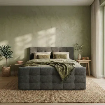 Sängpaket Kontinentalsäng Elvros 140x200 cm med Lyftförvaring - Antracit/Mycket mörk grafit - Möbler - Säng - Kontinentalsäng