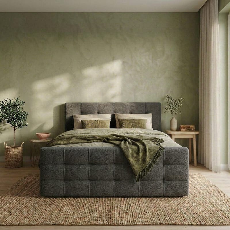 Sängpaket Kontinentalsäng Elvros 140x200 cm med Lyftförvaring - Antracit/Mycket mörk grafit - Möbler - Säng - Kontinentalsäng