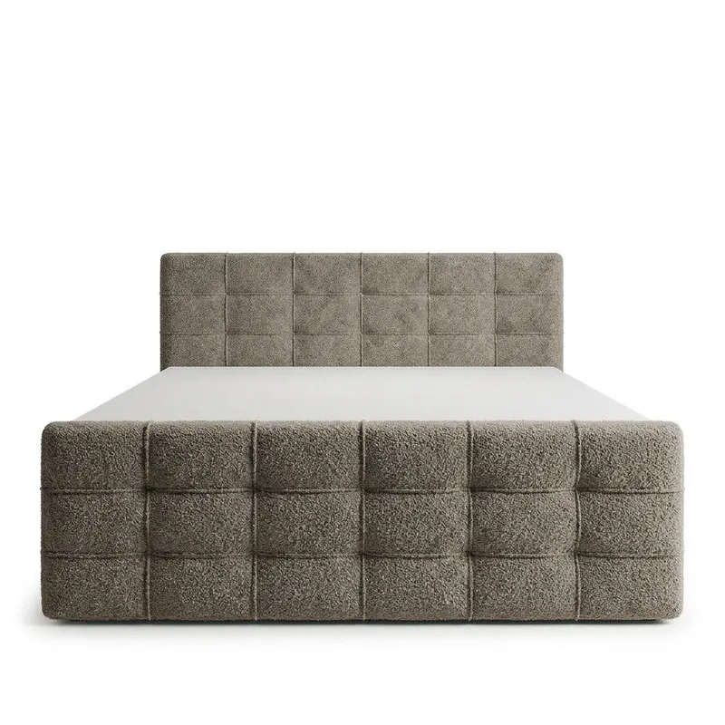 Sängpaket Kontinentalsäng Elvros 140x200 cm med Lyftförvaring - Varm greige / ljus mocka - Möbler - Säng - Kontinentalsäng