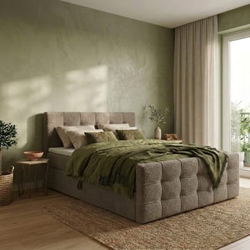 Sängpaket Kontinentalsäng Elvros 140x200 cm med Lyftförvaring - Varm greige / ljus mocka - Möbler - Säng - Kontinentalsäng