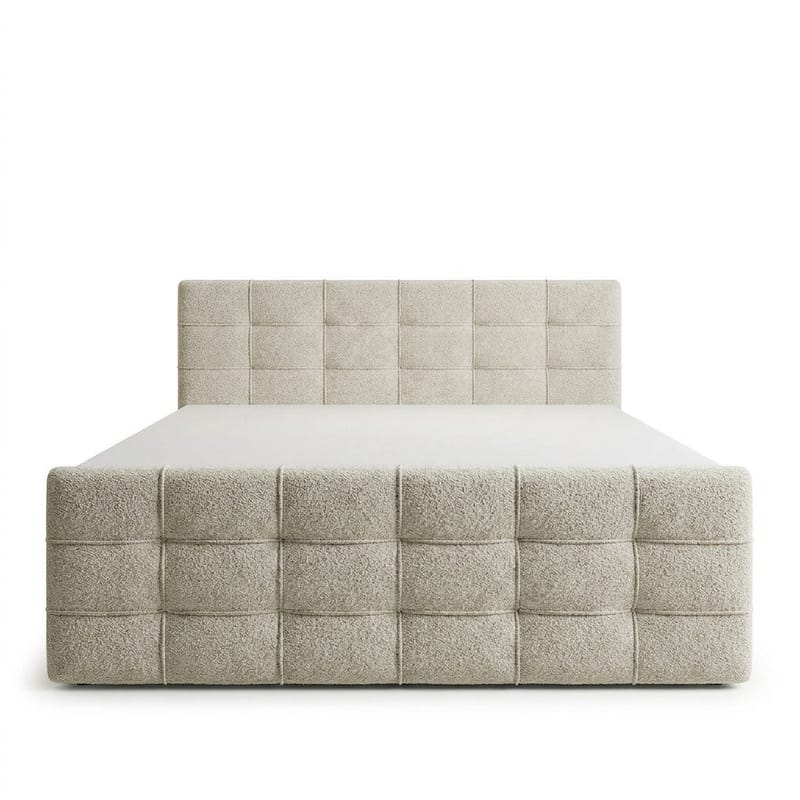 Sängpaket Kontinentalsäng Elvros 160x200 cm med Lyftförvaring - Krämfärgad écru / ljusbeige - Möbler - Säng - Kontinentalsäng