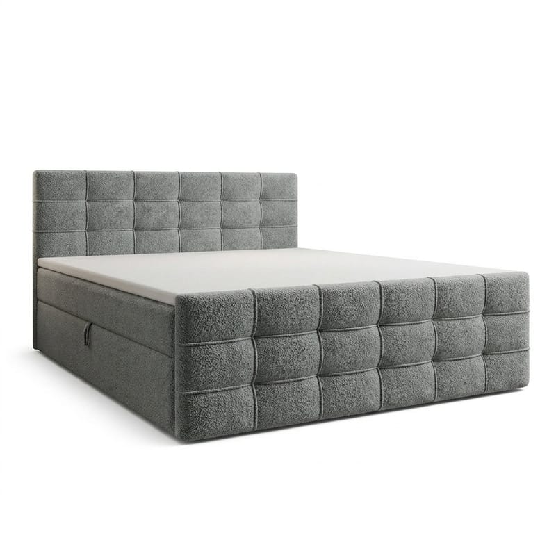 Sängpaket Kontinentalsäng Elvros 180x200 cm med Lyftförvaring - Grå / betonggrå - Möbler - Säng - Kontinentalsäng