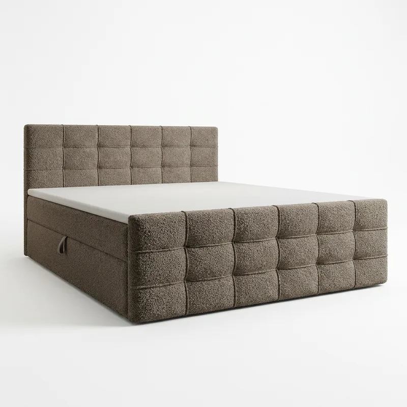 Sängpaket Kontinentalsäng Elvros 180x200 cm med Lyftförvaring - Varm greige / ljus mocka - Möbler - Säng - Kontinentalsäng