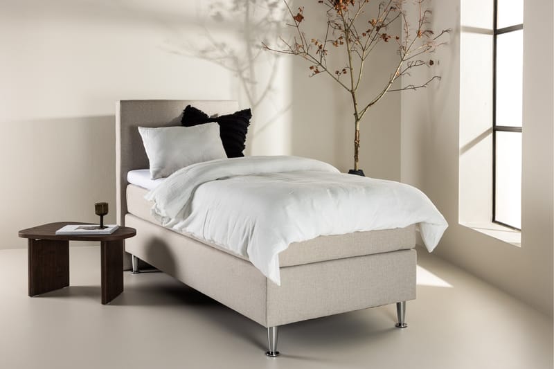 Sängpaket Kontinentalsäng Munia 90x200 cm - Beige - Kontinentalsäng - Dubbelsäng - Komplett sängpaket