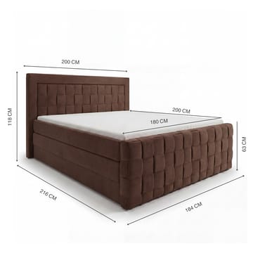Sängpaket Kontinentalsäng Ryven 140x200 cm med Lyftförvaring - Chokladbrun/mörkbrun/mocka - Möbler - Säng - Kontinentalsäng