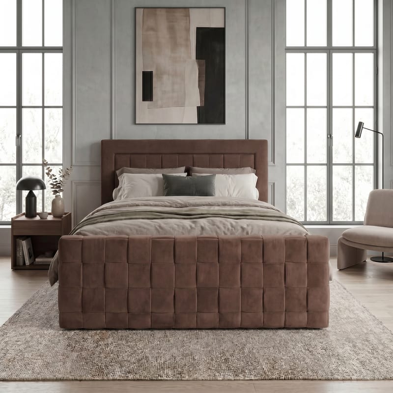 Sängpaket Kontinentalsäng Ryven 140x200 cm med Lyftförvaring - Chokladbrun/mörkbrun/mocka - Möbler - Säng - Kontinentalsäng