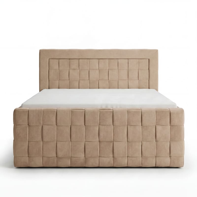 Sängpaket Kontinentalsäng Ryven 140x200 cm med Lyftförvaring - kamelfärgad/karamell/guldbeige - Möbler - Säng - Kontinentalsäng