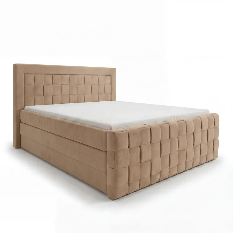 Sängpaket Kontinentalsäng Ryven 140x200 cm med Lyftförvaring - kamelfärgad/karamell/guldbeige - Möbler - Säng - Kontinentalsäng