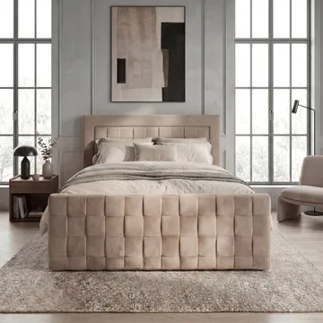 Sängpaket Kontinentalsäng Ryven 140x200 cm med Lyftförvaring - varm beige/latte - Möbler - Säng - Kontinentalsäng