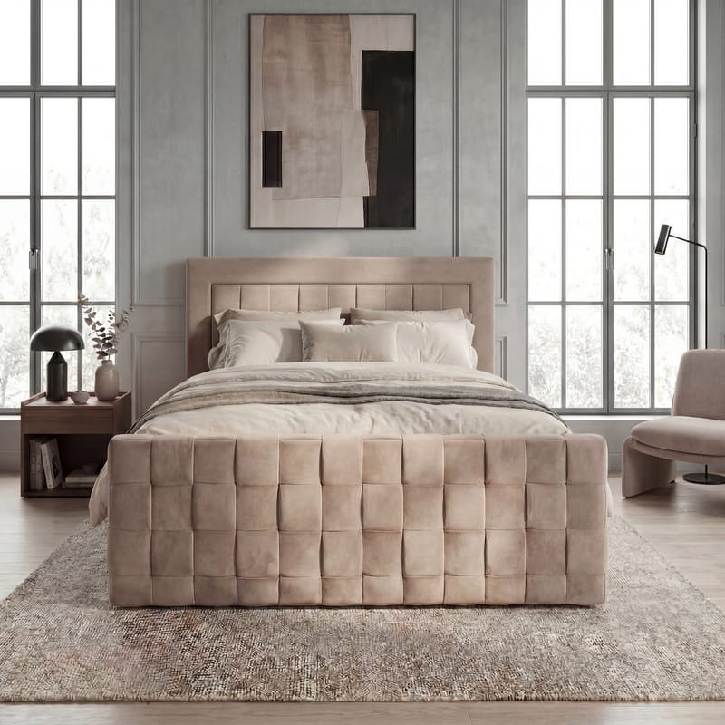 Sängpaket Kontinentalsäng Ryven 180x200 cm med Lyftförvaring - varm beige/latte - Möbler - Säng - Kontinentalsäng