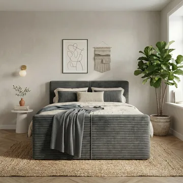 Sängpaket Kontinentalsäng Sorvin 140x200 cm med Lyftförvaring - Grafitgrå/Mörkgrå - Möbler - Säng - Kontinentalsäng