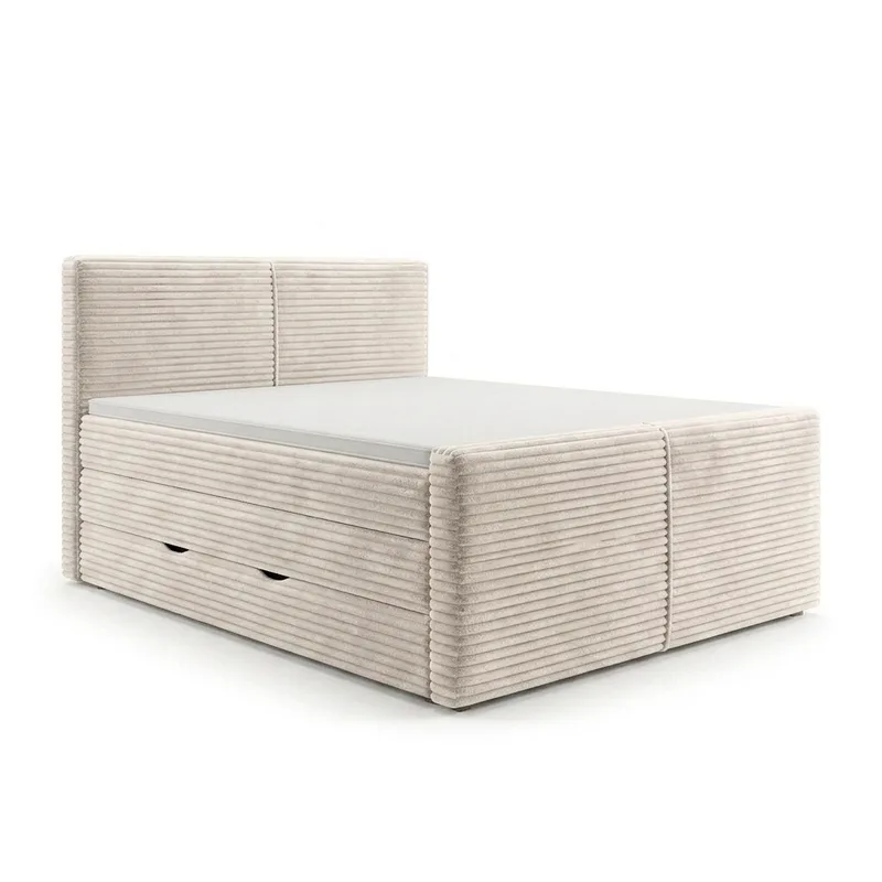 Sängpaket Kontinentalsäng Sorvin 160x200 cm med Lyftförvaring - Gräddvit/écru/elfenben - Möbler - Säng - Kontinentalsäng