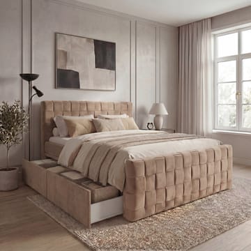 Sängpaket Kontinentalsäng Tyrosen 140x200 cm med Lådförvaring - kamel - Möbler - Säng - Kontinentalsäng
