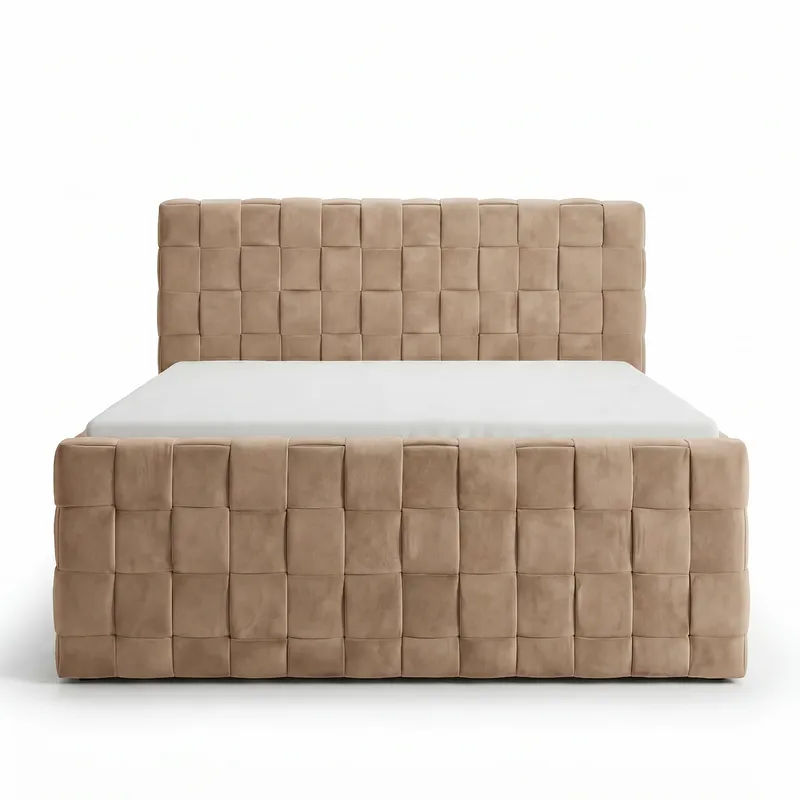 Sängpaket Kontinentalsäng Tyrosen 140x200 cm med Lådförvaring - kamel - Möbler - Säng - Kontinentalsäng
