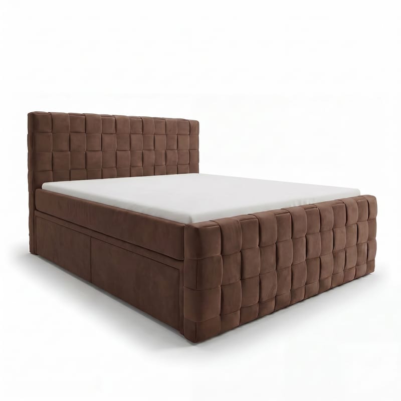 Sängpaket Kontinentalsäng Tyrosen 160x200 cm med Lådförvaring - chokladbrun - Möbler - Säng - Kontinentalsäng