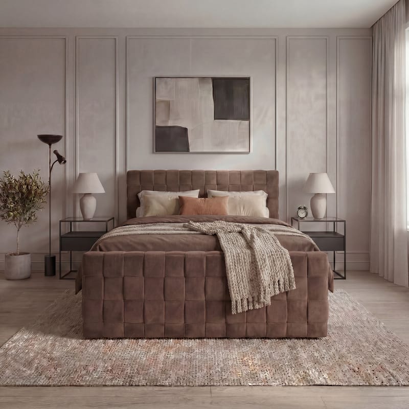 Sängpaket Kontinentalsäng Tyrosen 180x200 cm med Lådförvaring - chokladbrun - Möbler - Säng - Kontinentalsäng