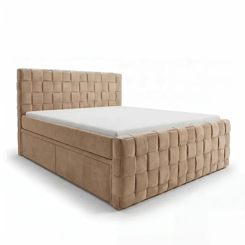 Sängpaket Kontinentalsäng Tyrosen 180x200 cm med Lådförvaring - kamel - Möbler - Säng - Kontinentalsäng