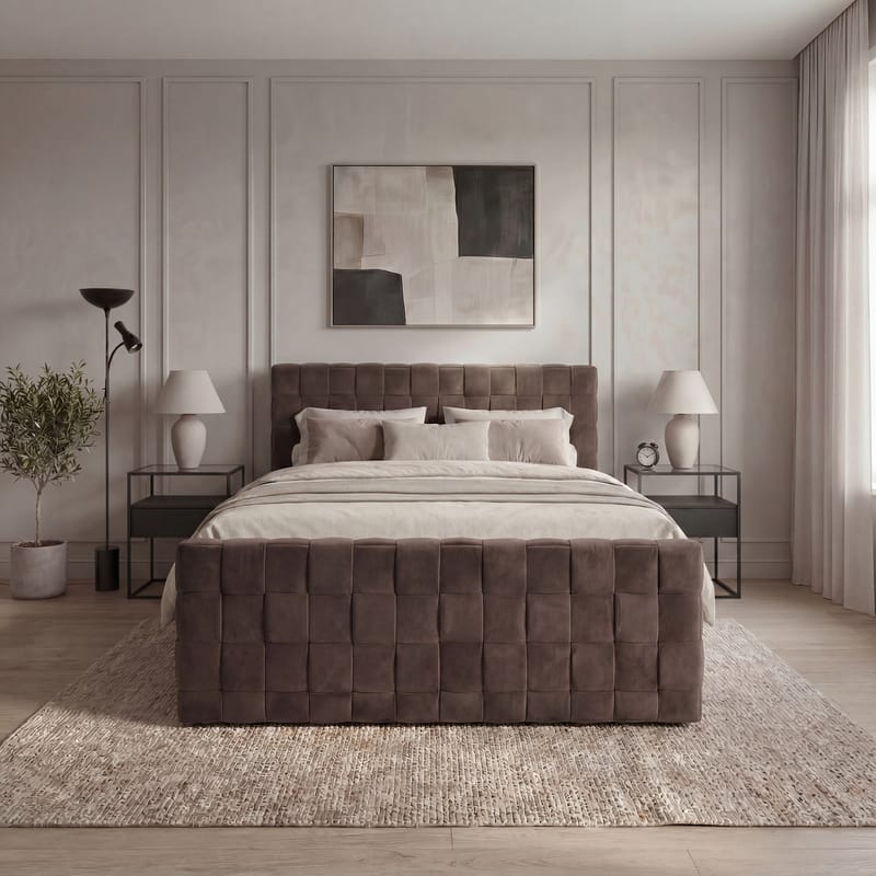 Sängpaket Kontinentalsäng Tyrosen 180x200 cm med Lådförvaring - Mörk espresso - Möbler - Säng - Kontinentalsäng