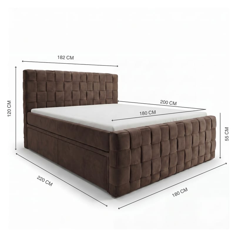 Sängpaket Kontinentalsäng Tyrosen 180x200 cm med Lådförvaring - Mörk espresso - Möbler - Säng - Kontinentalsäng