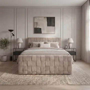 Sängpaket Kontinentalsäng Tyrosen 180x200 cm med Lådförvaring - varm beige - Möbler - Säng - Kontinentalsäng