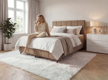 Sängpaket Kontinentalsäng Vyrosen 160x200 cm med Lyftförvaring - beige - Möbler - Säng - Kontinentalsäng