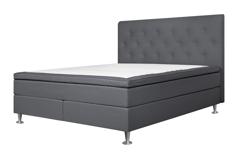 Sängpaket Lomben 180x200 cm - Ljusgrå - Kontinentalsäng