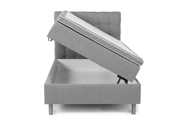 Sängpaket Suset Box Bed 140x200 - Ljusgrå - Säng med förvaring - Komplett sängpaket