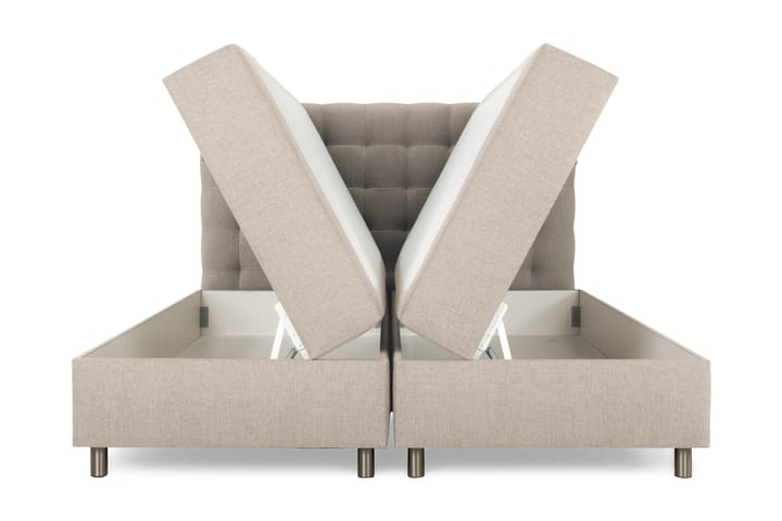 Sängpaket Suset Box Bed 160x200 - Beige - Dubbelsäng med förvaring - Säng med förvaring