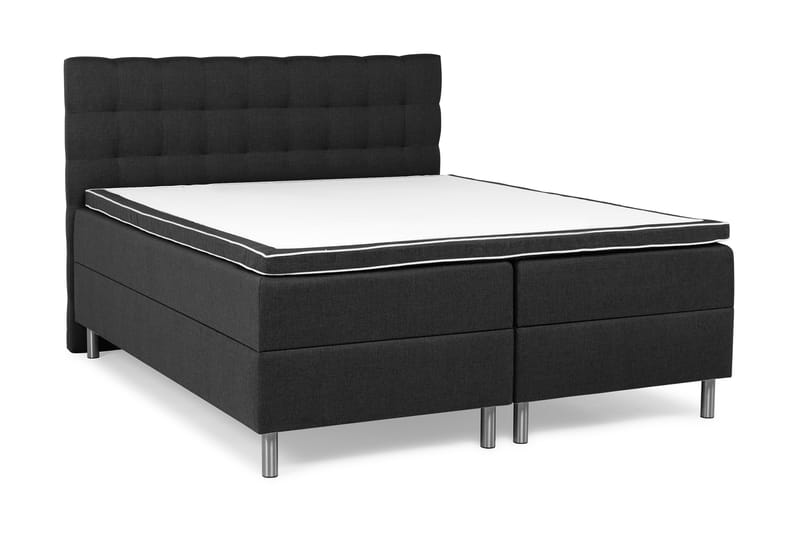 Sängpaket Suset Box Bed 160x200 - Mörkgrå - Säng med förvaring - Komplett sängpaket