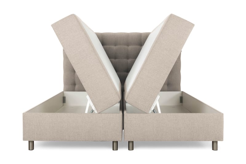 Sängpaket Suset Box Bed 180x200 - Beige - Säng med förvaring - Komplett sängpaket