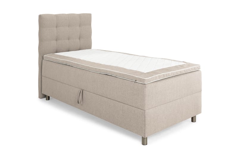 Sängpaket Suset Box Bed 90x200 - Beige - Säng med förvaring - Komplett sängpaket