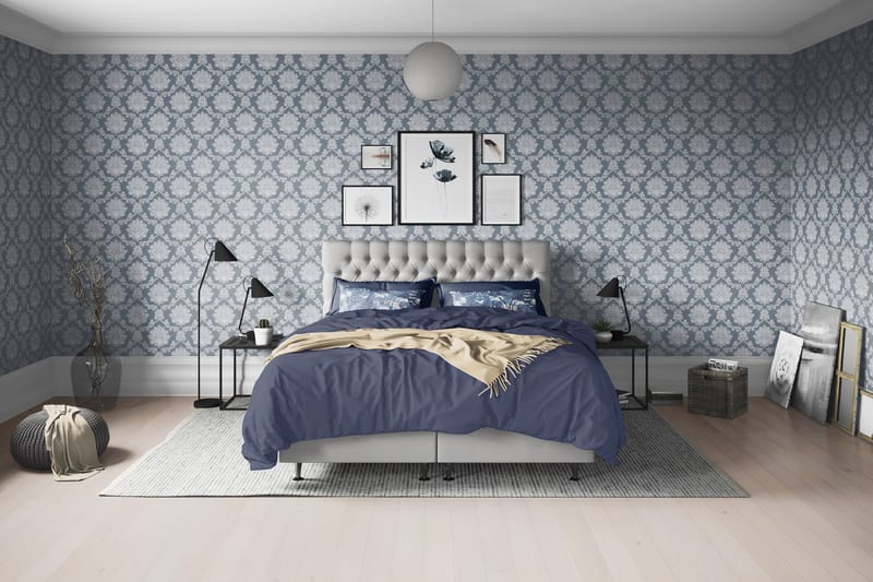 Sängpaket Paraiso Kontinentalsäng Fast/Medium + Madrasskydd - 160x200 cm Ljusgrå (+Fler val) - Möbler - Säng - Kontinentalsäng