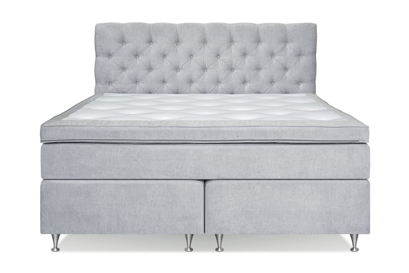 Sängpaket Paraiso Kontinentalsäng Fast/Medium + Madrasskydd - 160x200 cm Ljusgrå (+Fler val) - Möbler - Säng - Kontinentalsäng