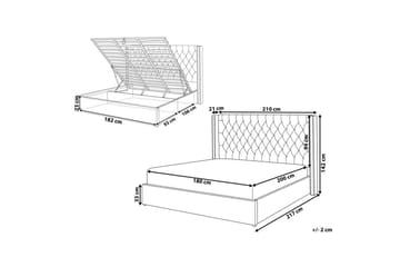 Sängram & Sängstomme Säng med förvaring Lubbon Black||Silver 180x200 - Möbler - Säng - Säng med förvaring