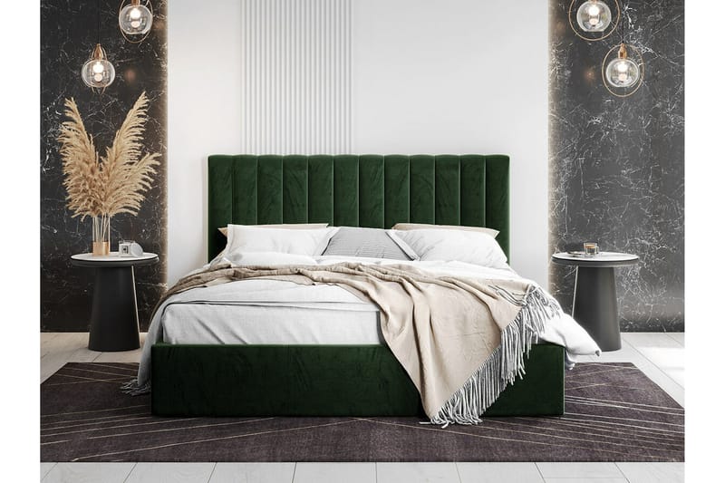Sängram Derry 140x200 cm - Grön - Sängram & sängstomme