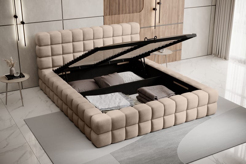 Sängram Dizzle 160x200 cm - Beige - Möbler - Säng - Sängram & sängstomme