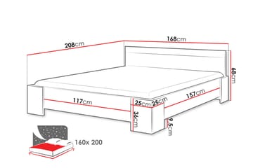 Sängram Hammerdal - Vit/Ek - Möbler - Säng - Sängram & sängstomme