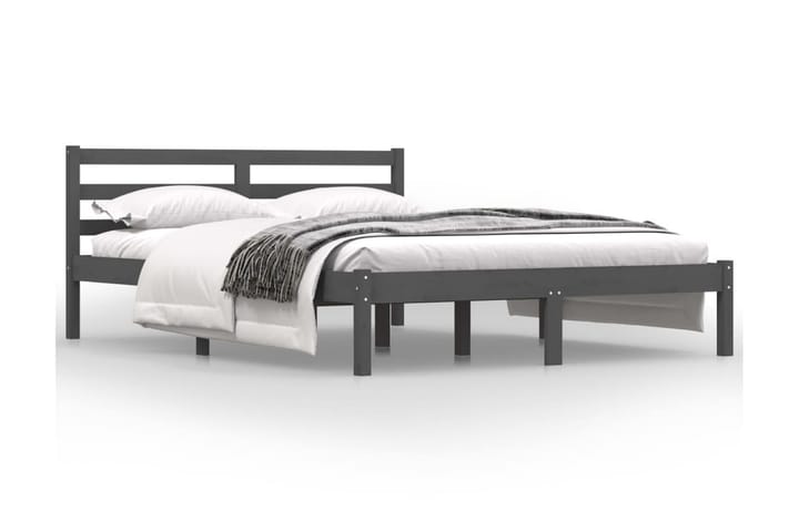 Sängram massiv furu 75x190 cm grå 2FT6 - Sängram & sängstomme