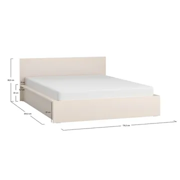 Sängram med huvudgavel 4 You Fresh med Trälameller på Band Sandbeige - 160 x 200 cm - Möbler - Säng - Sängram & sängstomme