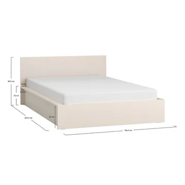 Sängram med huvudgavel 4 You Fresh med Trälameller på Band Sandbeige - 140 x 200 cm - Möbler - Säng - Sängram & sängstomme
