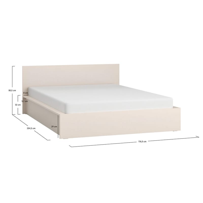 Sängram med huvudgavel 4 You Fresh med Upphöjd Ram Sandbeige - 160 x 200 cm - Möbler - Säng - Sängram & sängstomme