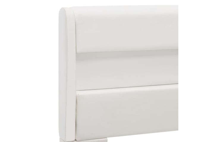 Sängram med LED vit konstläder 90x200 cm - Vit - Sängram & sängstomme