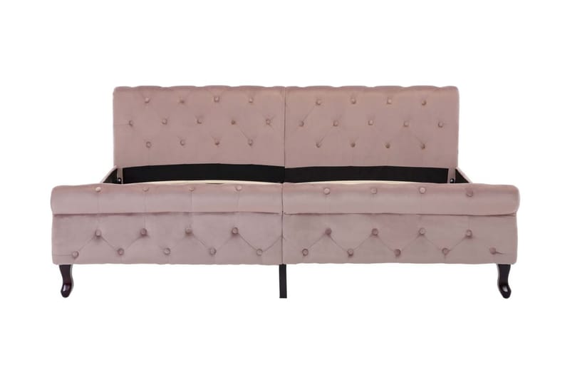 Sängram rosa sammet 180x200 cm - Rosa - Sängram & sängstomme