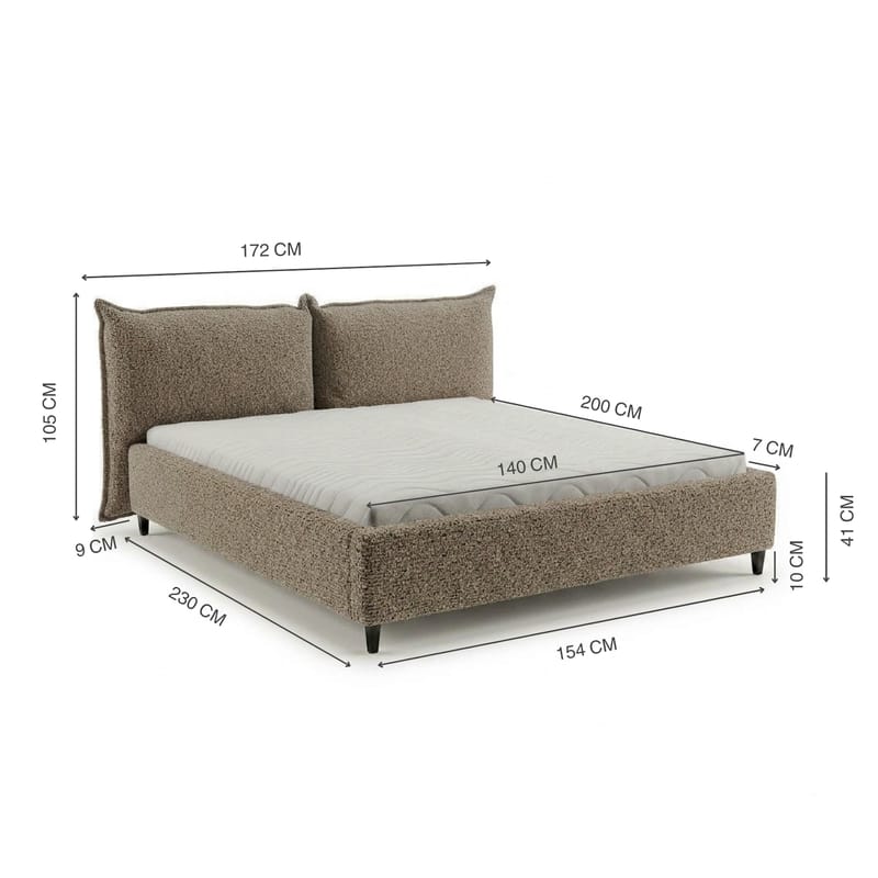 Sängram Rynorin 140x200 cm med Lyftförvaring - gråbeige - Möbler - Säng - Sängram & sängstomme
