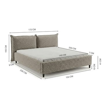 Sängram Rynorin 140x200 cm med Lyftförvaring - ljus gråbeige - Möbler - Säng - Sängram & sängstomme